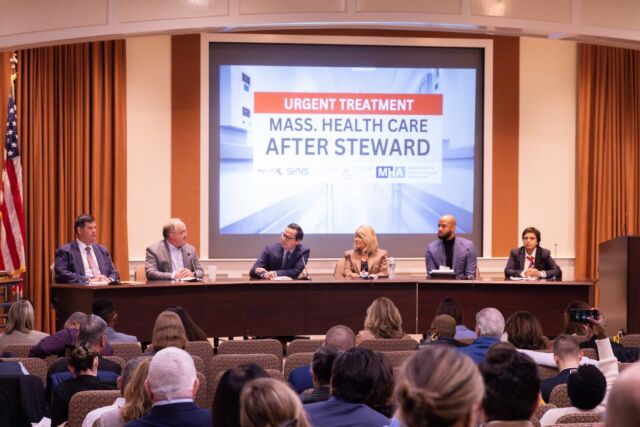 In the wake of Steward Health’s collapse, @StateHouseNews (SHNS) / MASSterList brought together hospital, health insurance and community care leaders for a timely and critical panel discussion on its impact on the Massachusetts health care system, "Urgent Treatment: Mass. Health Care after Steward".  #CastleClients, Dr. Abha Agrawal of @LawrenceGeneralHospital and Greg Wilmot of @NeighborHealthOfficial joined Lora Pellegrini of the Massachusetts Association of Health Plans, Steve Walsh of the Massachusetts Health & Hospital Association, and John Fernandez of Brown University Health to share their insights, experiences and concerns with workforce, cost and care trends that they’ve seen on the ground before and since Steward Health Care's exit from Massachusetts.  Thank you to Massachusetts Health Policy Commission Director David Seltz for opening remarks, SHNS' reporter Chris Lisinsk for moderation and to SHNS/ MASSterList and George Donnolly for holding space for this important and ongoing discussion. Lastly, thank you to all the panelist for sharing your invaluable insights and continued advocacy in working towards improved health care access for all Massachusetts residents.